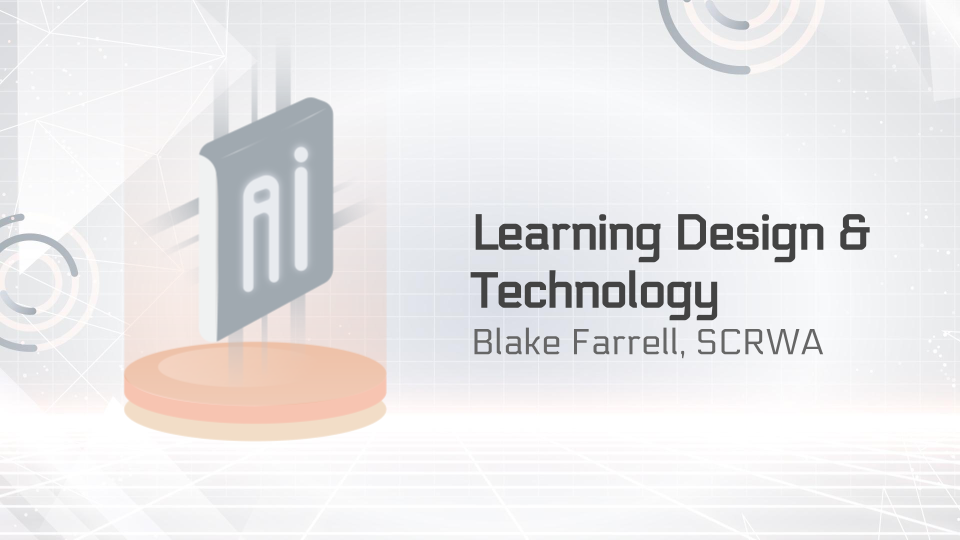 First slide of the presentation. It says Learning Design and Technology